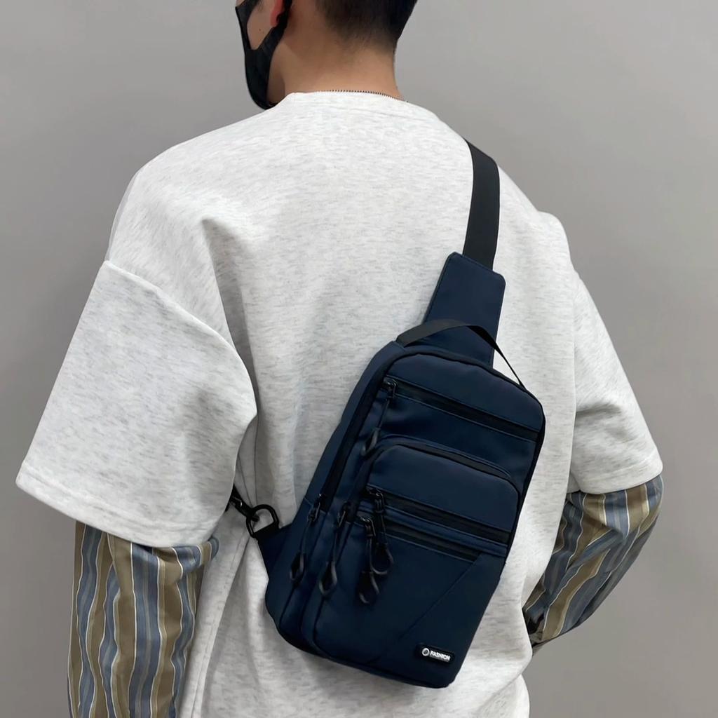 Men's Chest Bag Lightweight Handbag Large Capacity Commuter Shoulder Crossbody Bag