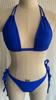 Women's Fashion Sexy Two Piece Bikini Swimsuit Padded Halter Lace Up Back Top Tie Side Briefs Swimwear Set Solid Backless Tankini Bathing Suit