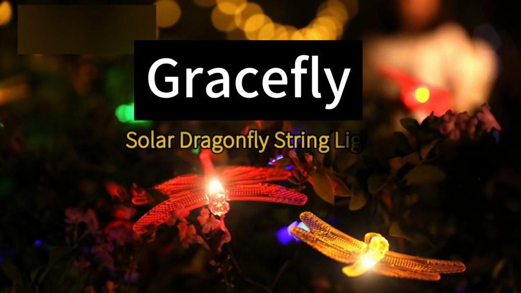 Solar Dragonfly Lights String 100 LED 8 Modes Solar Fairy Lights for Xmas Party Garden Christmas Decorations Outdoor Solar Lamp