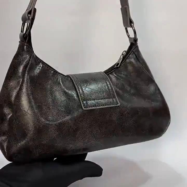 Borsa a Spalla Hobo Pieghettata Retrò Y2K per Donna Borsa a Mano Clutch Stile Maillard per Viaggio Lavoro Shopping