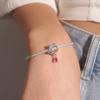 WOSTU 925 Sterling Silver Striped Snake Twines Red Zircon Charms Beads for Women Fit Original DIY Bracelet Necklace Jewelry