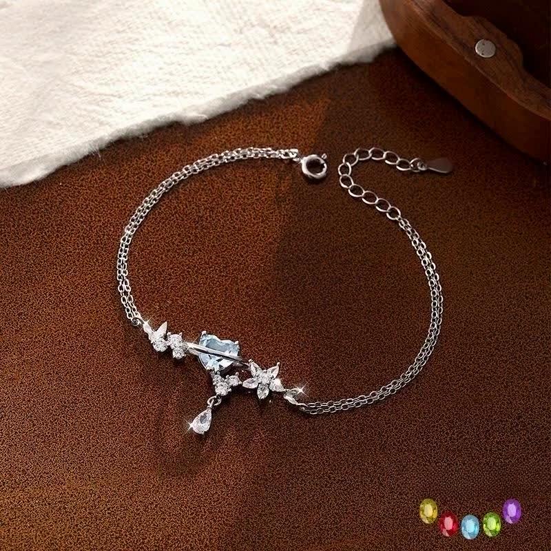 S925 Sterling Silver Star Butterfly Bracelet Natural Original Stone Fashion Korean Style Minimalist High Sense Forest Style Hand Jewelry For Women