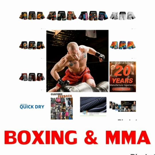 Gym MMA Muay Thai Kickboxing Boxing Fitness Print Shorts Elastic Waist Training Unisex Men Women Fight UFC Martial Art Fitness Training Sport Workout