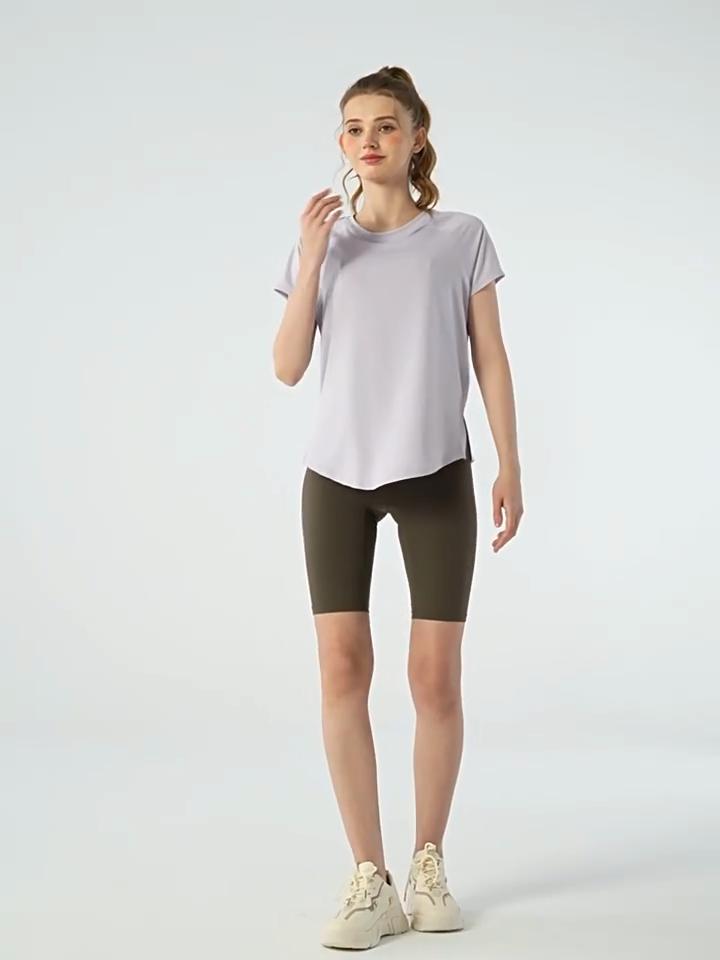 Summer Yoga Vest Fitness Clothing Sports Tops Short-sleeved Women's T-shirt Breathable Loose Quick-dry T-shirt