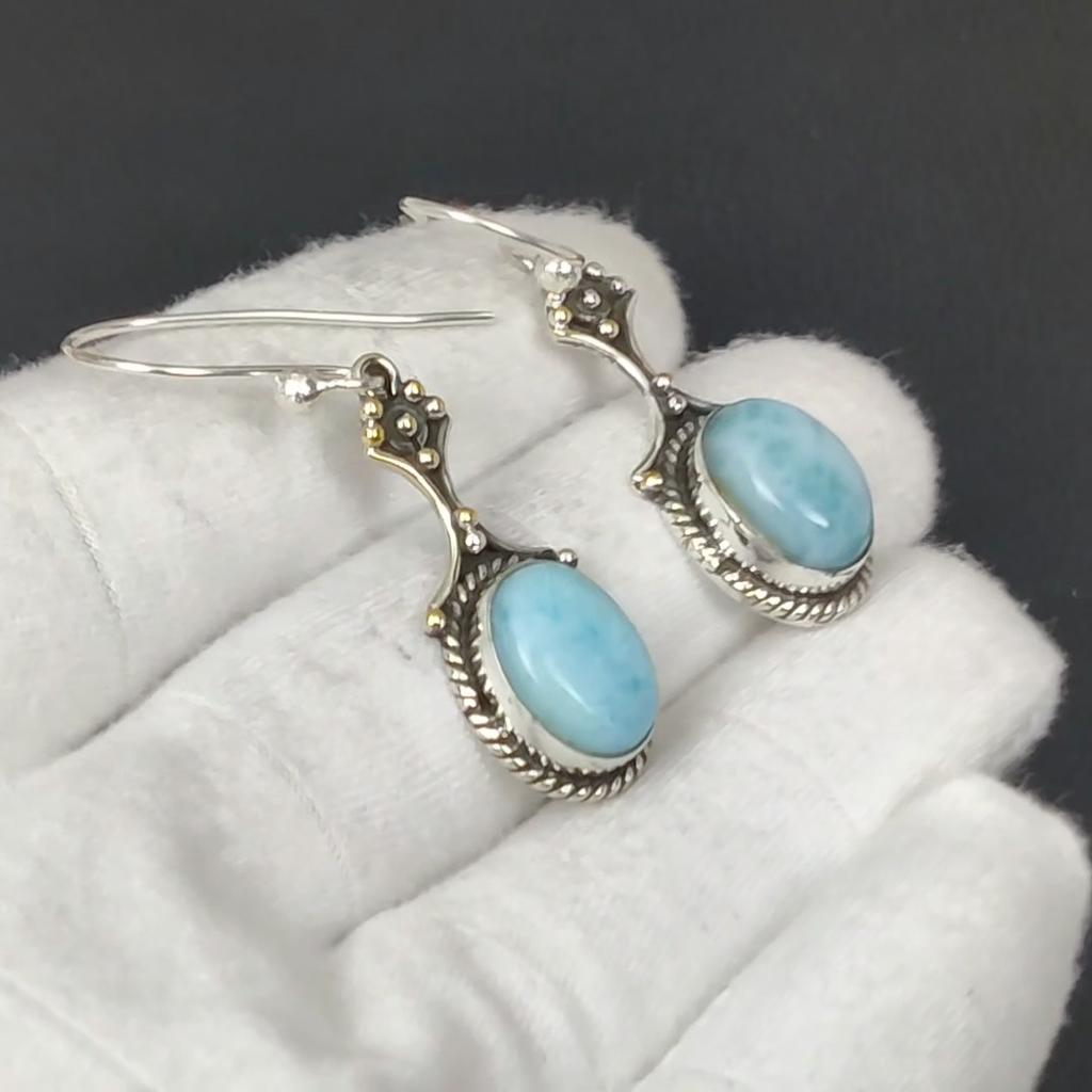 Sleeping Beauty Turquoise 925 Sterling Silver Earring, Boho Silver Jewelry Dangle Earrings, Gifts For Valentine Gifts For Her