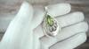 Green quartz pendant, 92.5% silver pendant for her, Pear shape pendant, green stone pendant