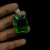 Guaranteed 925 Sterling Silver Pendant Topaz Emerald 118.95 Ct Precious Gems My-378-k