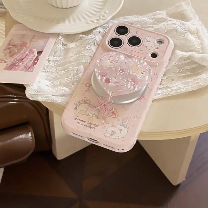3D Cartoon Kitten Phone Case with Stand for iPhone 16, iPhone 17, and iPhone 17 Pro Max