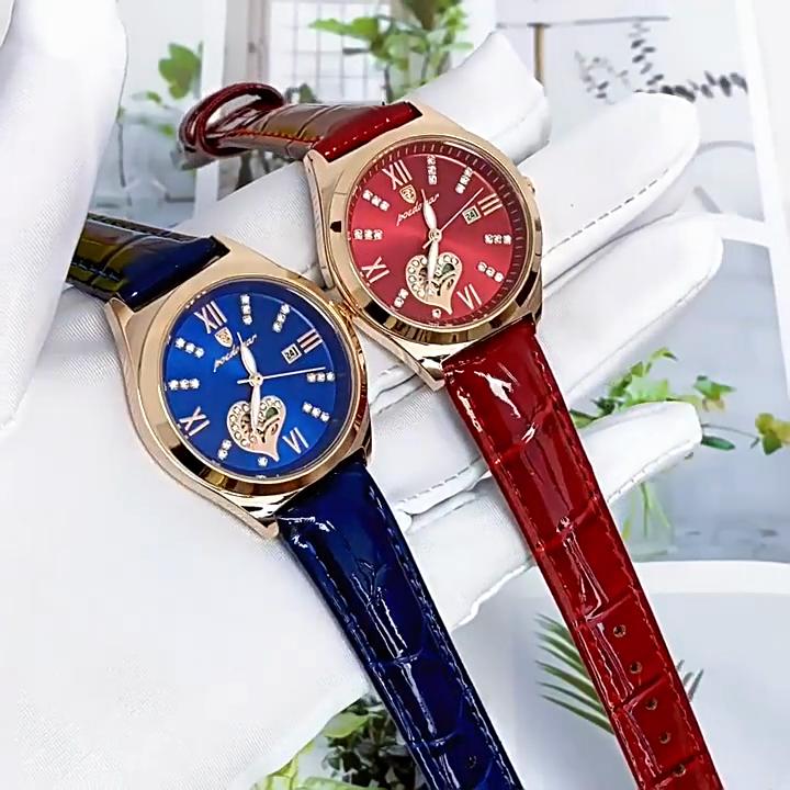 Automatic Mechanical Elegant Women Watch Stainless Steel Original Leather Strap Waterproof Luminous Watches