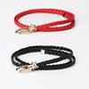 Fashion Ladies Handmade Woven Pu Leather Belt With Pin Buckle For Casual Dress And Office Style