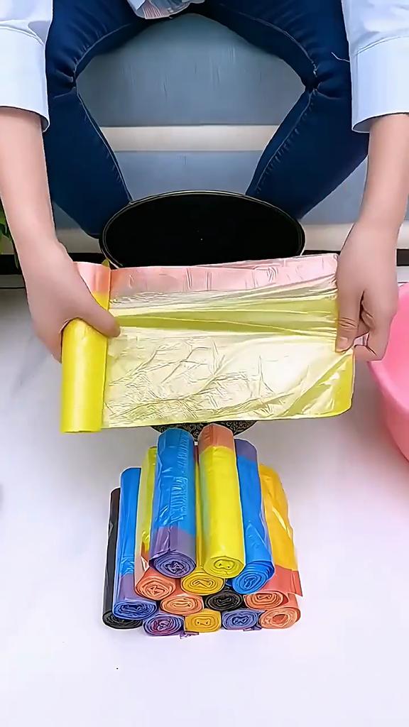 Büzgü İpli Çöp Torbaları, El Tutmalı Otomatik Kapanan Plastik Çöp Torbaları, Ekstra Kalın ve Büyük Boy, Mutfak ve Salon Çöp Torbaları