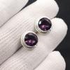 Amethyst Gemstone 925 Sterling Silver Jewelry Handmade Earrings 0.53" For Women EE-147-4