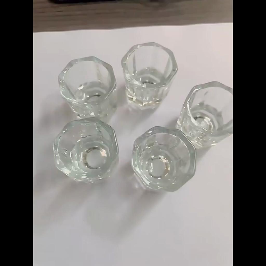 1pc Crystal Glass Dappen Dish Acrylic Liquid Powder Container Nail Brush Washing Cup Manicure Tool