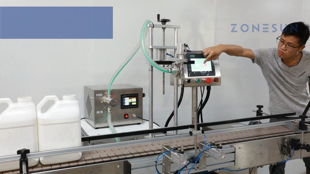 Zonesun High Speed 316 Magnetic Pump Filling Machine Jerry Can Bottle Filler Liquid Filling Equipment ZS-VTG25A