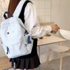 Student Schoolbag Women's Nylon Backpack Lightweight Solid Color Backpack Travel Bag