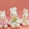 Plush Rabbit Toy With Dress And Bow Decoration For Girls