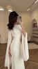 Fashion Satin Solid Robe Dress Ladies Temperament O-neck Slim Evening Dress Elegant Batwing Sleeves High Waist Pleats Long Dress