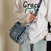 Denim Bag Multi-zipper Retro Crossbody Bag Middle-aged Mother Bag