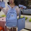 Four-Piece Backpack Set Student Large Capacity Backpack Women's School Bag