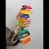 Ins Creative Graffiti Phone Case for Apple iPhone 15 14 13 12 Pro Max Triangle Bag Shockproof Hard Cover with Hanging Rope