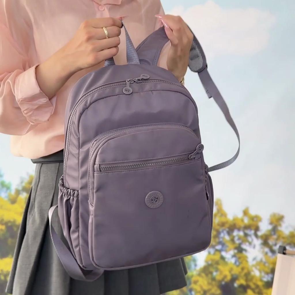 Zaino Monocolore da Donna Leggero Impermeabile in Nylon Zaino da Viaggio