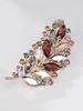 Women Girls Luxury Crystal Leaf Brooch Elegant Rhinestone Leaves Plants Clothing Accessories Brooches Pins Party Office Jewelry Gift