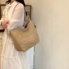 Large Capacity Straw Bag Women's Seaside Vacation Tote Bag for Commuting Shoulder Tote Bag