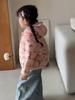 korean style winter baby girl thickened short cotton-padded jacket Girls' warm cotton-padded clothes children's autumn cute pink cartoon print coats