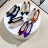 Punta Appuntita Bocca Bassa Tessuto Fondo Piatto Donna Fiocco Lavorato a Maglia Fondo Morbido Scarpe Grandi Taglia 34-43