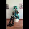 Hatsune Miku Vocaloid Pu Cosplay Top Vestito Cravatta Set Per Spettacolo di Natale