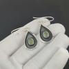 Natürliche Prehnit Edelstein Ohrringe, 925 Sterlingsilber Ohrring, Handgefertigter Boho Silber Schmuck Hängeohrringe, Jubiläumsgeschenk