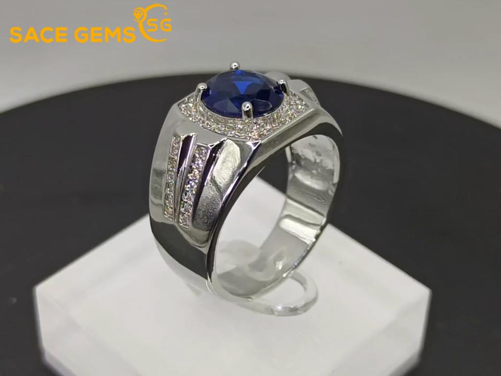 SACE GEMS Luxurious Copper Alloy Zircon Wedding Engagement Ring Men Jewelry Gift