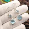 Sky Blue Topaz Gemstone Earrings 925 Solid Silver Handmade Jewelry Birthday Gift EE-160-10