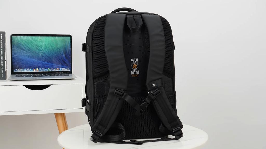 Pánský batoh pro 17/17,3palcový notebook Velkokapacitní 45 l Rozšiřitelný, S nabíjecím portem USB, otevírání o 180°, Kufr o velikosti 22 palců