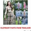Long Elephant Pants Adjustable Elastic High Waistband Strap Loose Leg Unisex Man Women Print Thailand Casual Streetwear Bohemian Retro Vintage Boho
