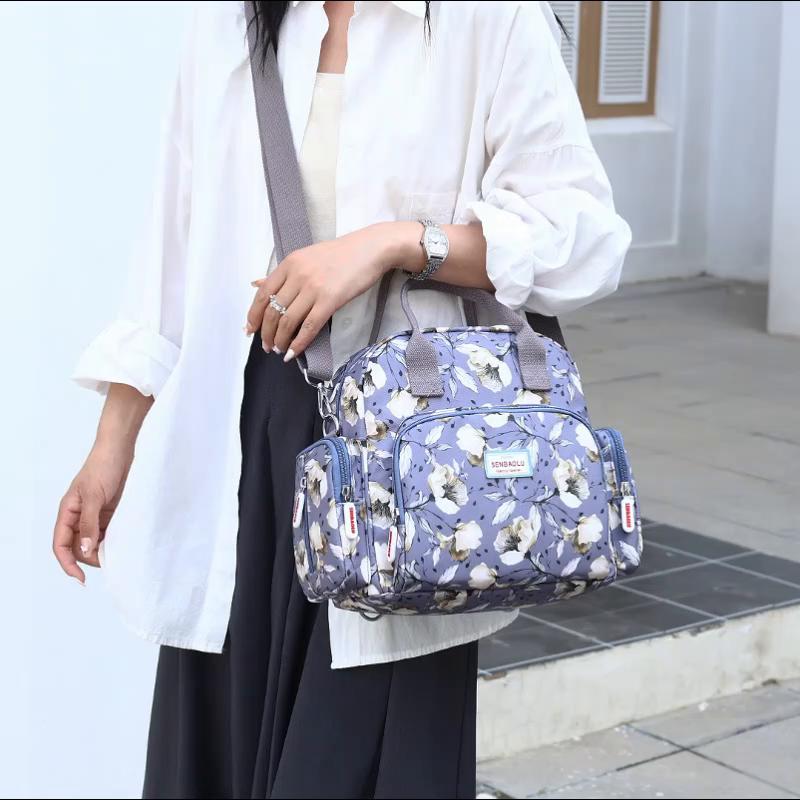 Geantă de umăr imprimată, ușoară, pentru călătorie în aer liber, geantă pentru mamă de vârstă mijlocie Geantă crossbody hidrofugă