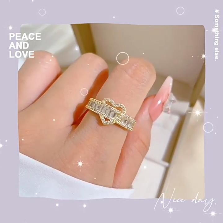 Inele Zircon Sintetic în Formă de Inimă pentru Femei 2024 Nouă Modă Inel Auriu Bijuterii Accesorii Petrecere Nuntă