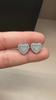 Heart Shaped Iced Out Moissanite Stud Earrings Copper Hip Hop Jewelry For Men Women