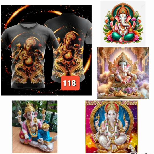 T-skjorte splitter ny herre Dame Design Print 3D Fashion Streetwear Thai Elephant Head Ganesha 118