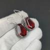 Amazing Red Garnet Coffin Gemstone Earrings, 925 Sterling Silver Earring, Handmade Boho Silver Jewelry Dangle Earrings, Wadding Gift