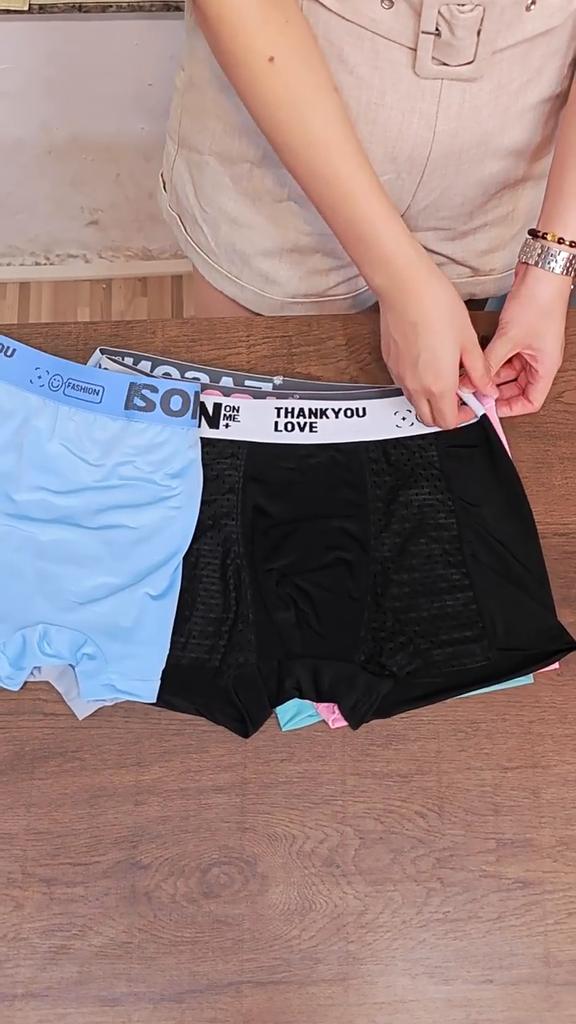 Erkek buz ipek iç çamaşırı yaz katı örgü Traceless iç çamaşırı rahat ve nefes alabilen düz köşe pantolon baksır şort