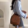 Multifunctional Shoulder Bag Women's Soft Leather Backpack Solid Color Shoulder Bag