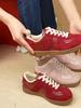 Ladies' Classic Low Cut Sneakers - Comfortable Lace Up Casual Shoes, All Season Sneakers, Training Shoes, Solid Color, Flat Head, Lace Up Closure