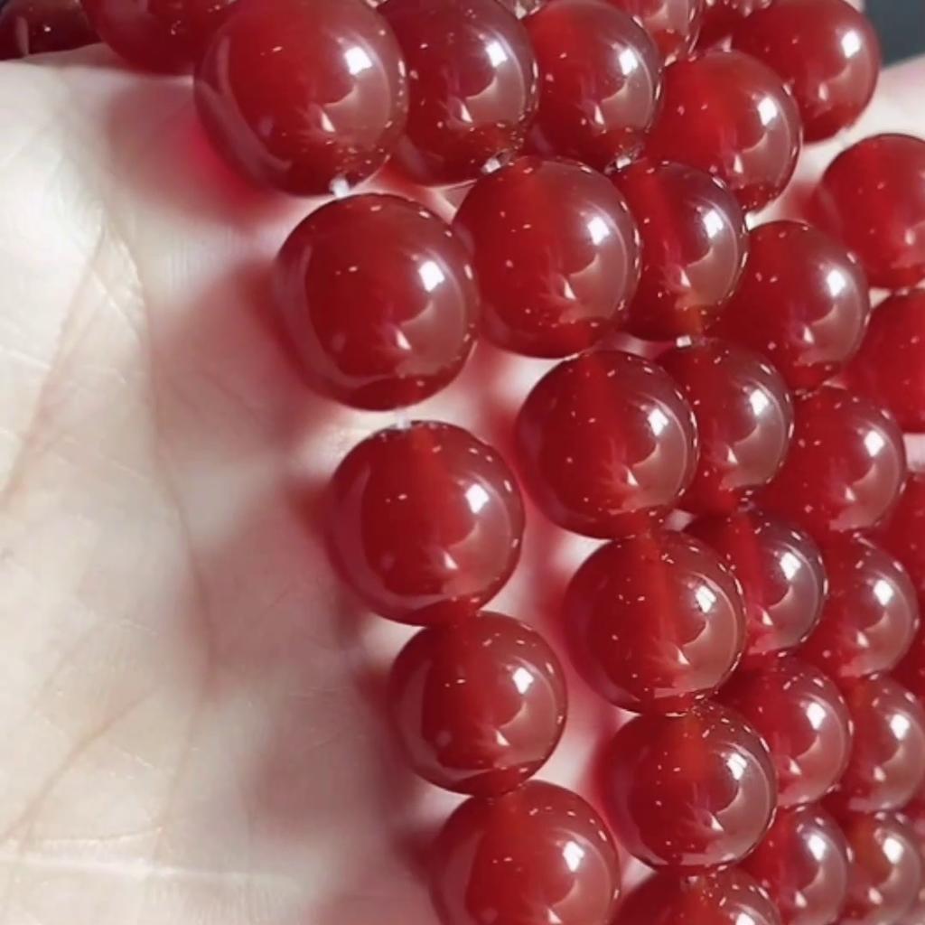 4-14mm/28-90Pcs Red Agate Stone Beads For Jewelry Making DIY Bracelet Necklace