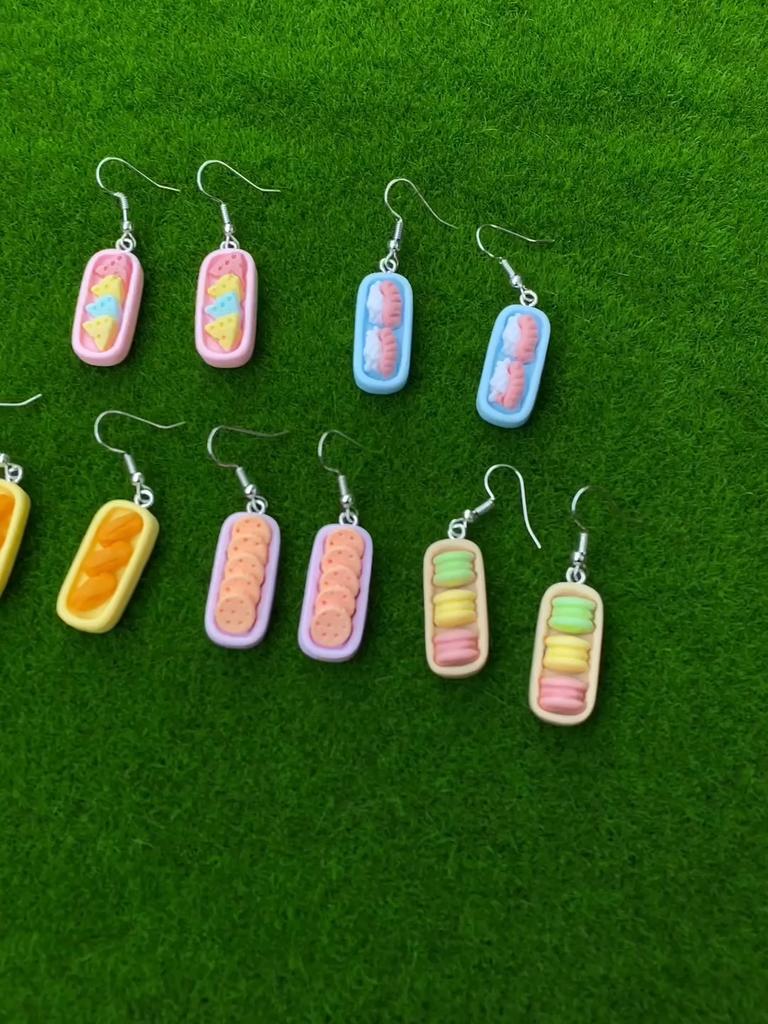 Earring for Women Resin Drop Custom Made Handmade Cute Girls Sweet Gift Cookies Macaron Cake Food Donuts