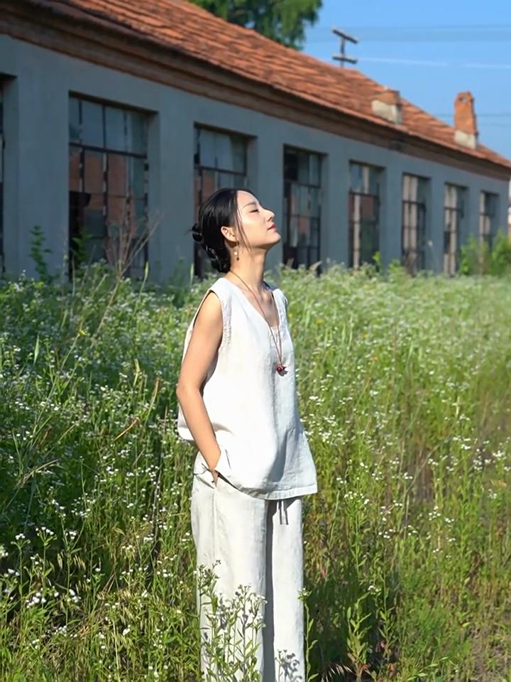 Johnature Women Vintage Sleeveless T-Shirts Summer Chinese Style Solid Color High Quality Female Soft T-Shirts