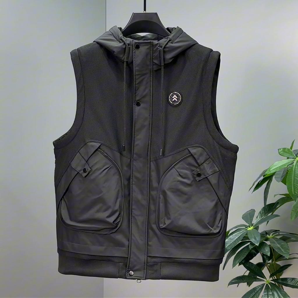 Übergröße 5XL-11XL Mode Herbst Winter Warme Ärmellose Weste Herren Übergröße Oberbekleidung Dicke Winter Herrenjacke mit Kapuze