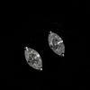 925 Starling Silver 10.5 Ct Synthetic Moissanite CERTIFIED Marquise Earring Pair MY.ER-26-NS