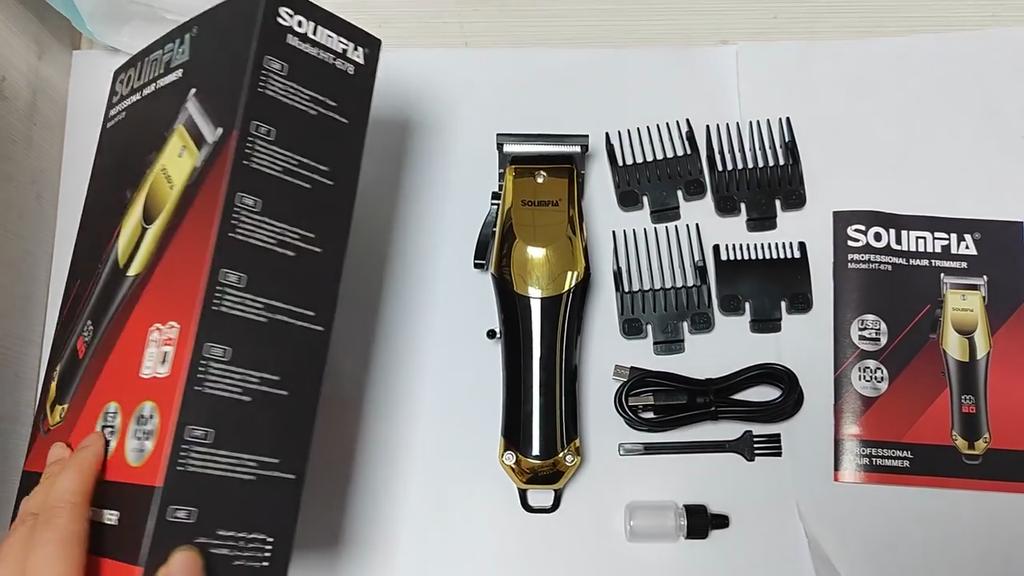 Solimpia Electric Hair Clippers 2000mAh Wet/Dry Wireless Trimmer for Men Professional Machine USB Rechargeable Barber HT-678