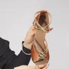 Latin Dance Shoes  Satin Sandal Ladies Latin Dancing Shoes Pro Soft Sole High Heels Comfortable Stable